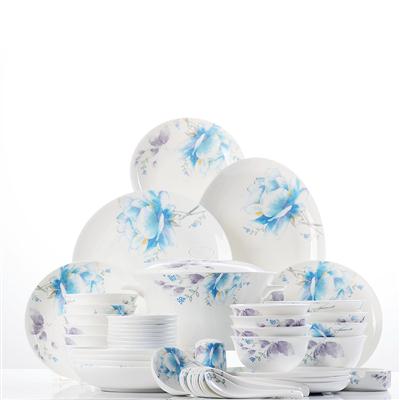 欧美大逼48头聆听花开骨瓷礼品餐具套装